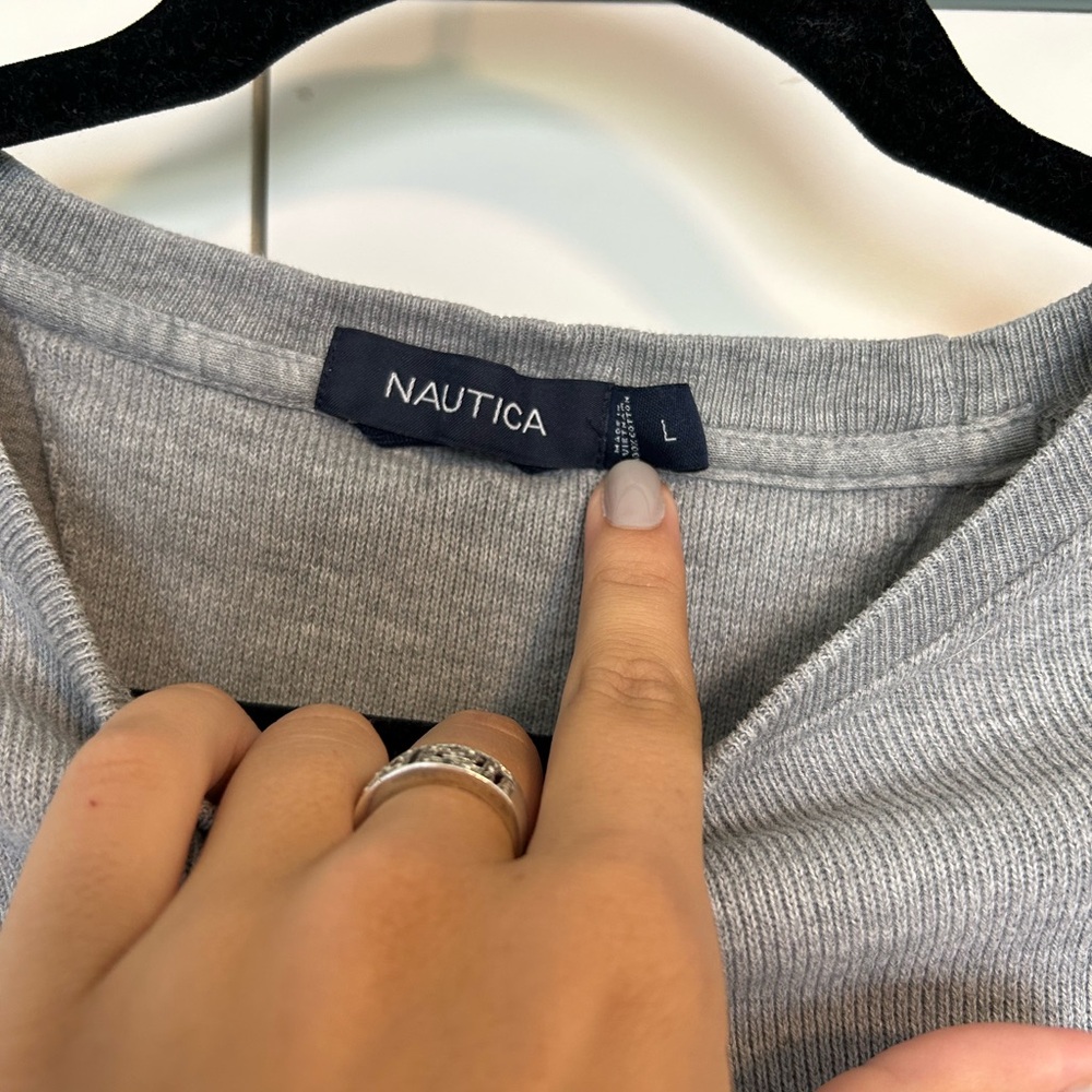 Náutica Vintage Oversized Coastal Pullover - L